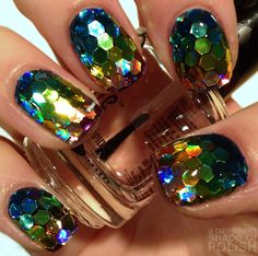 Sparkle Diy Nail Art Tutorial, Peacock Nails, Drag Make-up, Nail Swag, Diy Nail Art, Get Nails, I Love Nails, Hot Nails