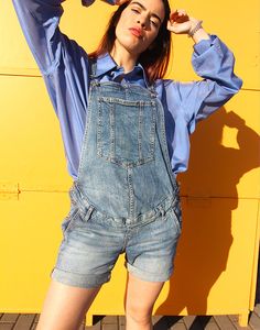 Vintage dungaree shorts in a blue denim. Single chest pocket. Front and back waist pockets. Maternity fit. Size small, UK 8-12 /Eur 36-40. Measurements - 34"(86cm) waist - 38"(97cm) hips - 4"(10cm) inner leg. Material - Denim. Condition - Excellent. Handpicked, repaired and ready to wear. This is an original vintage item, not new and minor signs of wear & age are expected, we will highlight any major flaws. Model is a UK 8 and is 5'6" tall. Spring Shortalls With Pockets, Denim Overalls With Pockets Short Length, Denim Overalls With Pockets In Short Length, Short Denim Overalls With Pockets, Denim Blue Shortalls, Medium Wash Short Length Overalls With Pockets, Short Length Medium Wash Overalls With Pockets, Denim Blue Shortalls With Pockets, Denim Blue Short Length Shortalls