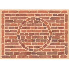 an image of a brick wall with a circle on it's center and the word,