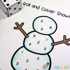 a roll and cover snowman game with dices