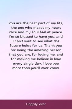 a quote that says, you are the best part of my life