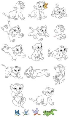 an image of cartoon animals coloring pages