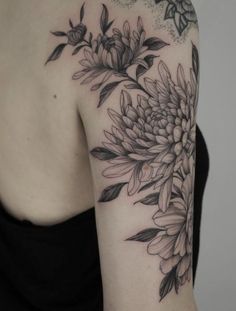 Check tattoos from various tattoo artists around the world, all in one place. Botanical Tattoo Arm, Bird Tattoo Arm, Chrysanthemum Flower Tattoo, Bird Tattoos Arm, Small Quote Tattoos, Beautiful Flower Tattoos