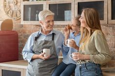 Female family of three drinking tea and talking, mom, daughter and granny spending time together at kitchen, copy space Blank Invitation, Family Of Three, Space Photos, Mom Daughter, Mother And Child, Drinking Tea, Photo Magazine, Family Photos, Stock Images Free