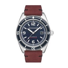 in stock Oxblood Red, Vintage Timepiece, Prussian Blue, Leather Strap Watch, Stylish Watches, Blue Band, Midnight Black, Dive Watches, Diver