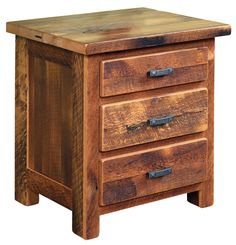 a wooden cabinet with three drawers on one side and an open drawer on the other