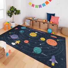 a child's room with toys and decor