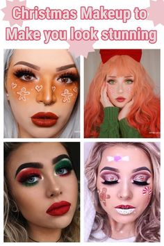 Festive Christmas Makeup, Easy Christmas Makeup Ideas, Christmas Makeup Looks Simple, Holiday Makeup Looks Christmas, Easy Christmas Makeup, Simple Holiday Makeup, Christmas Makeup Simple, Festive Makeup