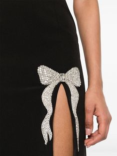 NISSA crystal-embellished Maxi Dress - Farfetch Glamorous Fitted Evening Skirt, Luxury Party Dresses With Bow Detail, Elegant Embellished Cocktail Skirt, Chic Embellished Evening Skirt, Elegant Embellished Party Skirt, Formal Embellished Skirt For Party Season, Luxury Embellished Evening Skirt, Glamorous Midi Skirt For Evening, Glamorous Midi-length Evening Skirt