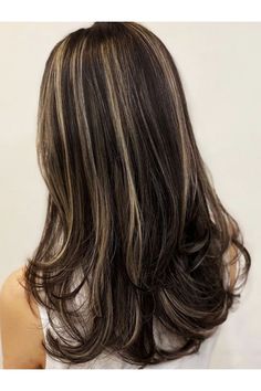 Hair With Highlights, Black Hair With Highlights, Hair Streaks, Dyed Hair Inspiration, Hairstyles For Layered Hair