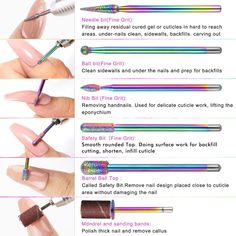 Acrylic Nail Drill, Unghie Nail Art, Nail Courses, Nail Techniques, Nail Drills, Diy Acrylic Nails