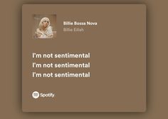 a quote from billie bossa on the side of a brown background with an image of a woman's face