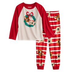 Playful charm abounds on these Rudolph The Red-Nosed Reindeer family pajamas by Jammies For Your Families.Playful charm abounds on these Rudolph The Red-Nosed Reindeer family pajamas by Jammies For Your Families.FEATURES 2-piece set includes: top & bottoms Top: crewneck, long sleeves Bottoms: elastic waistbandFABRIC & CARE Polyester For children's safety the garments should be snug fitting or flame resistant. These are flame resistant garments. Machine wash Imported Size: 6. Color: Multi. Gender