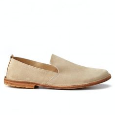 Super-comfortable slip-on shoes, handcrafted in a 6th-generation Italian workshop Comfortable Beige Slip-on Leather Shoes, Beige Leather Slip-on Shoes With Leather Footbed, Beige Closed Toe Slip-ons With Rubber Sole, Beige Closed Toe Slip-ons With Leather Sole, Comfortable Beige Leather Shoes, Beige Leather Footbed Slip-ons, Comfortable Slip-on Beige Loafers, Comfortable Beige Leather Shoes With Rubber Sole, Leather Slip-on Sneakers For Summer