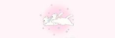 two white puppies are laying on their back in the pink sky with stars and bubbles