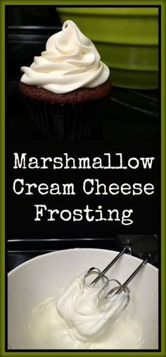 marshmallow cream cheese frosting on a white plate