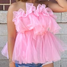 Pink , Tutu Top , Summer Birthday Top Cute Ruffled Party Tops, Cute Pink Party Tops, Pink Spring Party Top, Cute Summer Tops For Party, Tutu Top, Tutu Pink, Pink Tutu, Summer Birthday