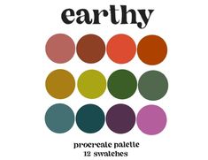 the earthy palette is shown in different colors