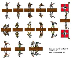 an image of soldiers in different positions on wooden planks