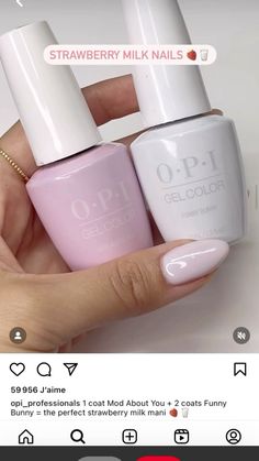 Strawberry Milk Nails, Beauty Basket, Milk Nails, Sns Powder, Artistic Nails, Nail Laquer, Opi Polish, Pink Nail Colors, Gel Toe Nails