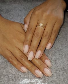 Natural Nails Light Pink, Old Money Nails Short Square, Medium Natural Nails, Nude Sns Nails, Nails For Autumn, Sheer Nails, Nice Nails, Nails Square