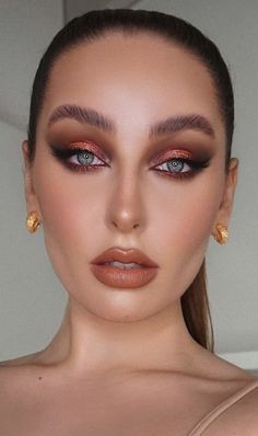 Makeup To Try, Gatsby Makeup, Fall Makeup Ideas, Artsy Makeup, Orange Makeup, Bridal Eye Makeup, The Best Makeup, Glam Makeup Look, Brown Makeup