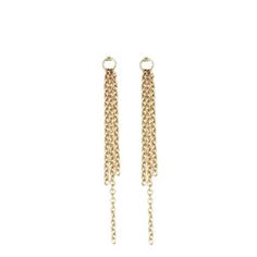 These simple strand chain drop earrings add delicate movement with a hint of sparkle to your step.  0.75", 0.875" and 1.25" sterling silver or 14k yellow gold 1mm cable chain strands attached to a 2.8mm sterling silver or 14k yellow gold jump ring.Sold as a pair.Sterling silver or 14k yellow gold posts and earring backs. Modern Dangle Earrings With Cable Chain, Gold Sterling Silver Linear Earrings With Adjustable Chain, Elegant Dangle Earrings With Cable Chain, Yellow Gold Sterling Silver Earrings With Adjustable Chain, Long Drop Earrings With Cable Chain For Gift, Long Drop Cable Chain Earrings As Gift, Long Drop Cable Chain Earrings For Gift, Yellow Gold Dangle Earrings With Adjustable Chain, 14k Gold Dangle Earrings With Delicate Chain