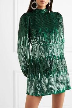 Trendy Fashion NEW Rixo Samantha Ombre Sequin Dress Size XS S M L XL, Fashion Women's Dresses Cocktail Attire, Green Sequins, Dress Rental, Sequin Mini, Sequin Mini Dress, Large Fashion, Chiffon Fabric, Dream Dress, Net A Porter