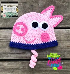 "Samantha \"me\" made Crochet Peppa the Pig's brother George hat beanie ~~During checkout you will be prompted to select a size the options are; Newborn, 3-6 month, 6-12 month, 12-24 month, Toddler, Child, Teen/Small Adult, Medium Adult, and Large Adult. Crochet work stretched quite well. If you have any questions please message me, and i will be glad to help.~~ ~~Also during checkout you will see the option to add the ear covers and braids you will see the price go up slightly and the size list Cute Beanie Hat, One Size Fits Most, Cute Beanie Hat One Size Fits Most, Cute One Size Beanie Bonnet, Playful Pink Beanie Hat, Playful Beanie Bonnet, Playful Beanie Cap One Size Fits Most, Fitted Novelty Beanie Hat, Cute Fitted Hats For Playtime, Playful Crochet Cap One Size Fits Most