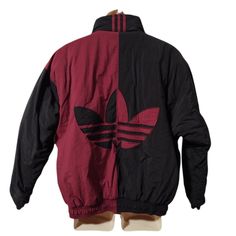 Vintage Adidas Mens Sz M Winter Jacket Trefoil Logo Maroon/Black Like New! Euc- Like New, Amazing Condition, No Stains Or Flaws That I Can See. A Fantastic Piece To Add To Your Collection All Measurements Are Approximate And Taken Unstretched And Laying Flat. Chest: 51" Length: 27" Sleeve: 30" Note To Buyers: Please Allow Up To 10 Business Days For Your Item To Ship, And An Additional 2-4 Days For Your Item To Arrive. **Colors May Vary Slightly From Photos Of Item, Due To Lighting, Camera, Editing, Screens, Etc.** If You Have Any Questions, Please Don't Hesitate To Send Me A Message. Please Feel Free To Check Out The Other Items Listed In My Store. Adidas Urban Track Jacket For Winter, Urban Adidas Winter Track Jacket, Adidas Urban Winter Track Jacket, Adidas Urban Winter Windbreaker, Adidas Track Jacket For Fall Outdoor, Adidas Track Jacket For Fall Outdoor Activities, Winter Adidas Track Jacket For Streetwear, Adidas Track Jacket For Winter Streetwear, Adidas Winter Track Jacket For Streetwear