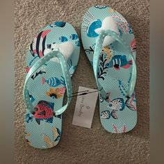 “Vera Bradley” Flip-Flops Nwt Women’s Size Small (5-6) Antilles Treasure Pattern Pretty Print Flex Sole Very Comfy Great For The Beach, Pool, Or Lake. Light Blue Flat Flip Flops For Summer, Light Blue Casual Flip Flops For Spring, Casual Light Blue Spring Flip Flops, Light Blue Flip Flops For Summer Vacation, Light Blue Summer Flip Flops For Vacation, Cute Blue Sandals For Vacation, Fun Slip-on Spring Flip Flops, Blue Non-slip Flip Flops For Spring, Fun Spring Slip-on Flip Flops