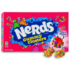 a box of nerds gummy cups with candy in it's wrapper