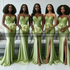 #bridesmaid #wedding party #africa #bride #bridesmaid dress Long Green Bridesmaid Dresses, African Bridesmaids, Maid Of Honor Dress, Latest Bridesmaid Dresses, Mermaid Green, Mermaid Long Bridesmaid Dresses, African Bridesmaid Dresses, Turquoise Bridesmaid Dresses, Orange Bridesmaid