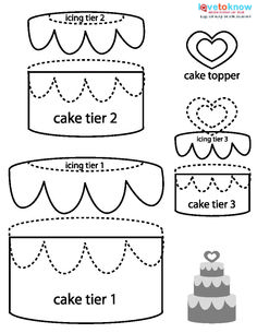 cake tiers cut out from paper to make it look like they have hearts on them