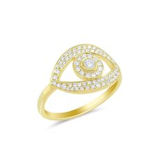 Meira T  Yellow Gold Evil Eye Design, Diamond Evil Eye, Evil Eye Ring, Eye Ring, Eye Design, Love Ring, Evil Eye