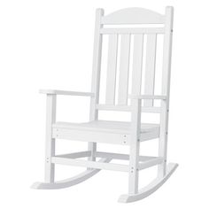 a white rocking chair on a white background