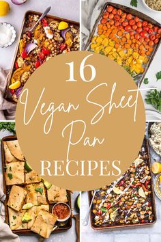 vegan sheet pan recipes with text overlay