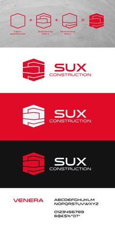 six different logos for construction company