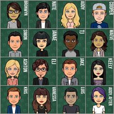 the many faces of people in cartoon style