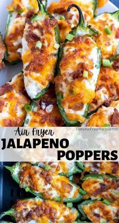 stuffed jalapeno peppers with cheese on top and green peppers in the middle