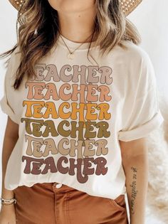 Cool Teacher Outfits Casual, Healthy Breakup, Boho Teacher Outfit, Teacher Shirts Designs, Preschool Teacher Outfits Casual, Teachers Shirt