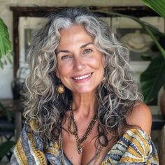 magnific OuonwBBIpggJSytxAdQv Long Boho Curls with a Zigzag Parting Gray Curly Hair, Permed Hair Medium Length, Gray Blending, Curly Silver Hair, Natural White Hair, Layered Curly Haircuts, Long Hair Older Women, Long Curly Haircuts, Short Curly Hairstyles For Women