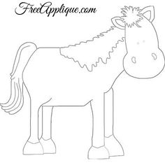 a drawing of a horse with the words free applique com on it