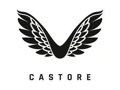 a black and white logo with the words,'castore'in front of it