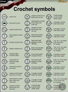 the symbols for crochet symbols