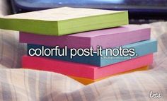 colorful post - it notes stacked on top of each other