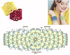 crocheted bracelets with different patterns and sizes are shown in the image below