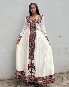 Modern Habesha Kemis handwoven Ethiopian Habesha Dress Zuria Traditional Ethiopian Dress ሀበሻ ቀሚስ ሀበሻ ልብስ Ethiopian Fashion, Habesha Dress, Ethiopian Traditional Dress, Ethiopian Dress, Habesha Kemis, African Dress, African Clothing, Traditional Dresses, Xl Dress