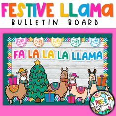 the festive llama bulletin board is shown