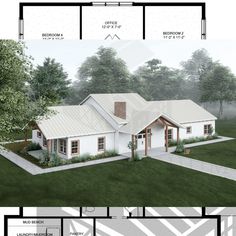 this is an image of a house plan with 2 bedroom and 1 bathes in it